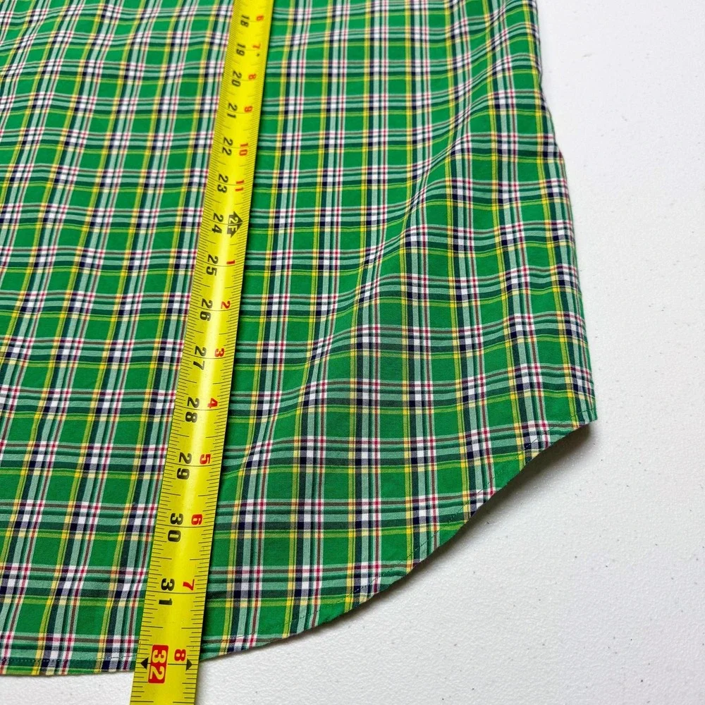 Polo Ralph Lauren Shirt Mens Large‎ Green Plaid Estate Sport Button Down Cotton